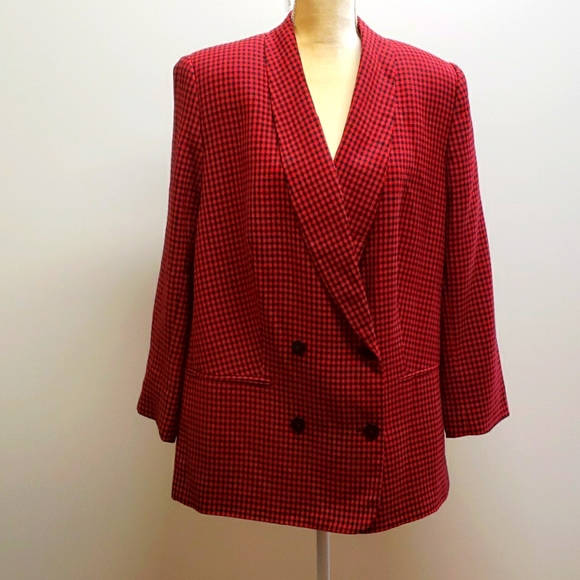 Renna Rowan for Saville Jackets & Blazers - SZ XL Vintage double breasted jacket  D6